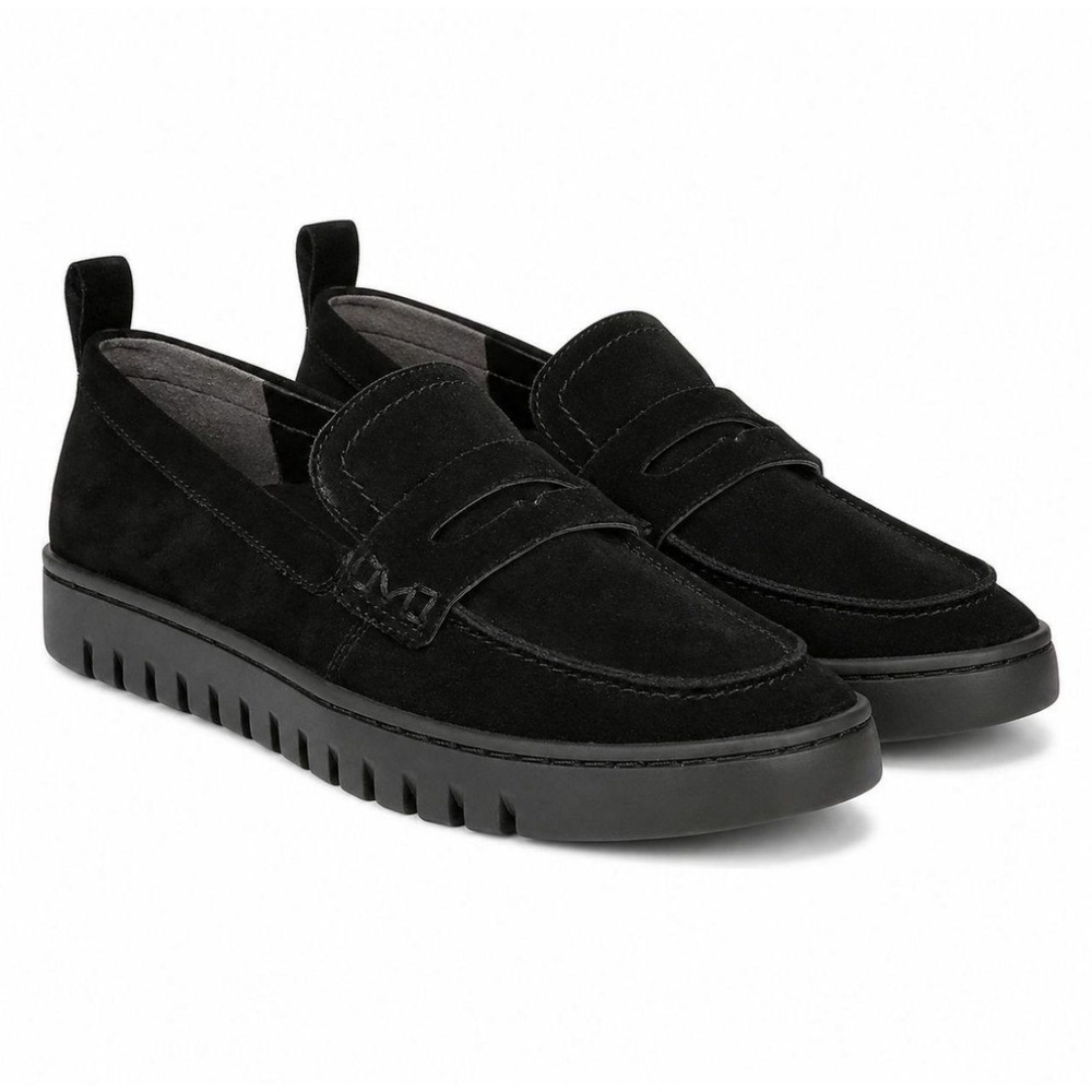 VIONIC Uptown Supportive Loafers Womens 10 Black Suede Leather Arch Support $139